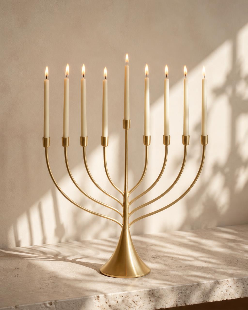 חנוכיית קו — עבודת יד בישראל, חומרים טבעיים.